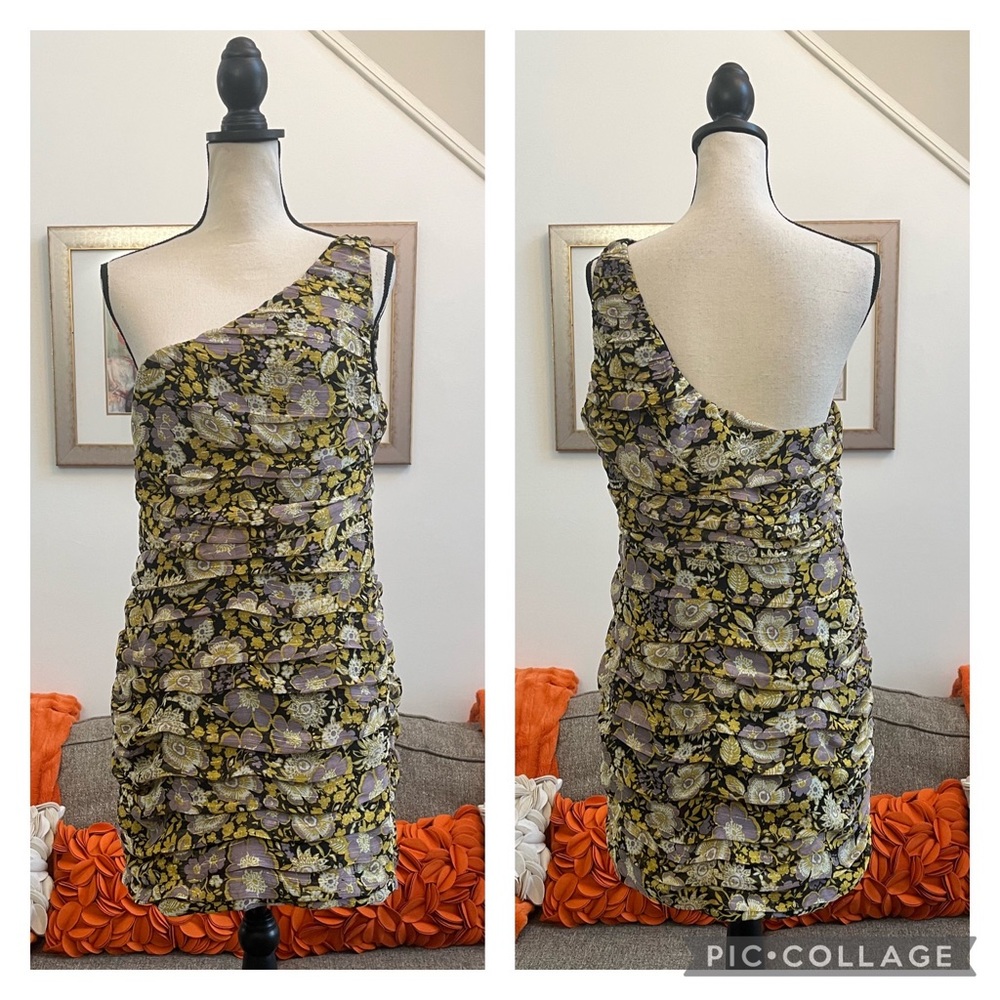 ❣️🆕Zara Floral Print One Shoulder Tiered Cocktail Dress❣️
